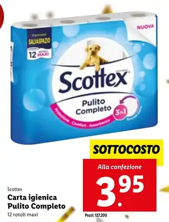 Lidl Scottex Carta Igienica Pulito Completo 12 Rotoli maxi offerta