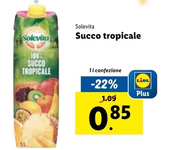 Lidl Solevita Succo tropicale 1L offerta