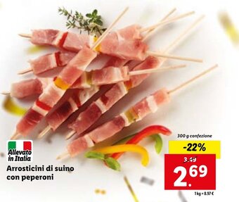 Lidl Arrosticini di suino con peperoni 300g offerta