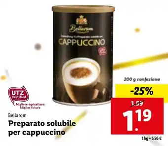 Lidl Bellarom Preparato solubile per cappuccino 200g offerta
