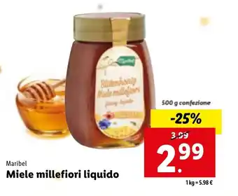 Lidl Maribel Miele millefiori liquido 500 g offerta