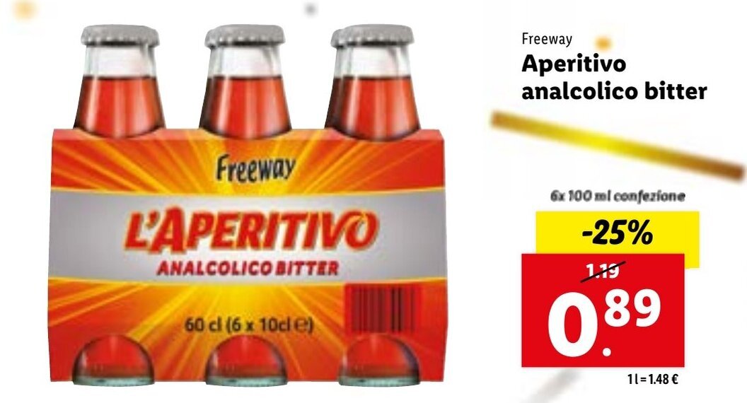 Freeway Aperitivo analcolico bitter 6x100 ml offerta di Lidl
