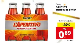 Lidl Freeway Aperitivo analcolico bitter 6x100 ml offerta