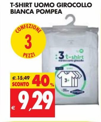 Tigros T-shirt Uomo Girocollo Bianca Pompea offerta