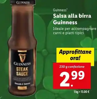 Lidl Guinness Salsa alla birra Guinness 230g offerta
