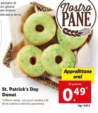 Lidl St. Patrick's Day Donut 54g offerta
