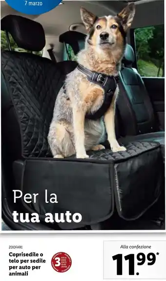 Lidl Zoofari Coprisedile o telo per sedile per auto per animali offerta