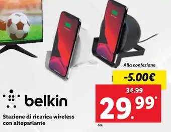 Lidl Belkin Stazione di ricarica wireless con altoparlante offerta