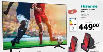 Lidl Hisense Televisore 58" UHD Smart TV offerta