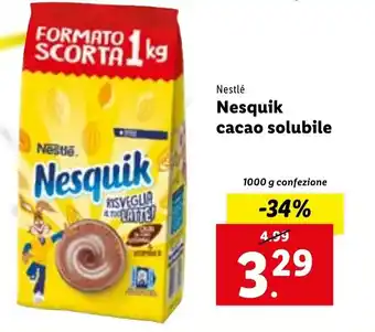 Lidl Nestlé Nesquik cacao solubile 1000g offerta