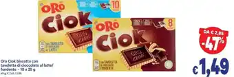 A&O Oro Ciok biscotto con tavoletta di cioccolato al latte/fondente - 10 x 25g offerta