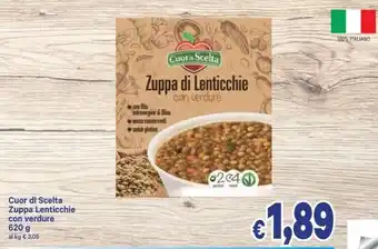 A&O Cuor di Scelta Zuppa Lenticchie con verdure 620g offerta