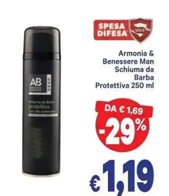 A&O Armonia & Benessere Man Schiuma da Barba Protettiva 250ml offerta
