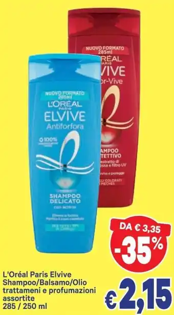 A&O L'Oréal Paris Elvive Shampoo/Balsamo/Olio trattameri e profumazioni assortite 285 / 250ml offerta