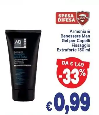 A&O Armonia & Benessere Man Gel per Capelli Fissaggio Extraforte 150ml offerta