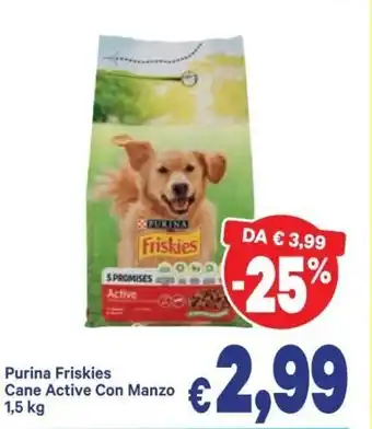 A&O Purina Friskies Cane Active Con Manzo 1,5kg offerta