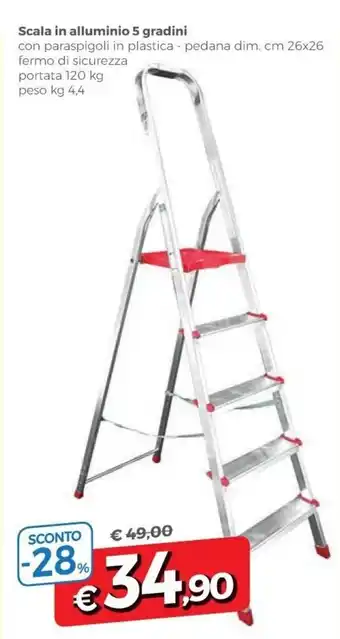 A&O Scala in alluminio 5 gradini offerta
