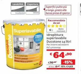 Bricocenter Ducotone Idropittura superlavabile 14 litri offerta