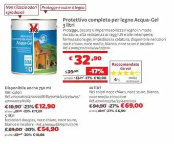 Bricocenter Protettivo completo per legno Acqua-Gel 3 litri offerta