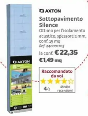 Bricocenter Axton Sottopavimento Silence offerta