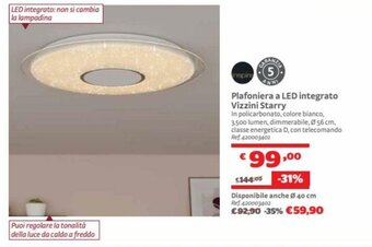 Bricocenter Plafoniera a LED integrato Vizzini Starry offerta