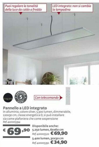 Pannello a LED integrato