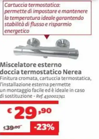 Bricocenter Miscelatore esterno doccia termostatico Nerea offerta