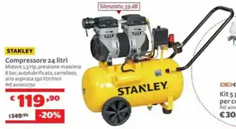 Bricocenter Stanley Compressore 24 litri offerta