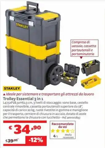 Bricocenter Stanley Trolley Essential 3 in 1 offerta