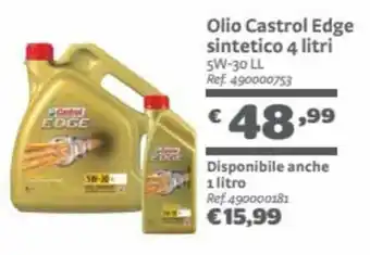 Bricocenter Olio Castrol Edge sintetico 4 litri offerta
