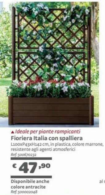 Fioriera Italia con spalliera