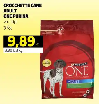 Ipercoop Purina One Crocchette Cane Adult vari tipi 3 kg offerta