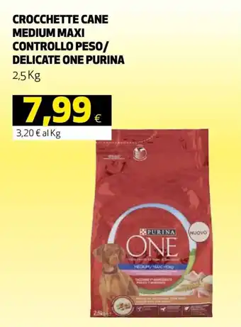 Ipercoop Purina One Crocchette Cane Medium Maxi Controllo Peso/Delicate 2,5 kg offerta