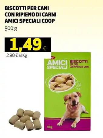 Coop Amici Speciali Biscotti per Cani Con Ripieno di Carni 500g