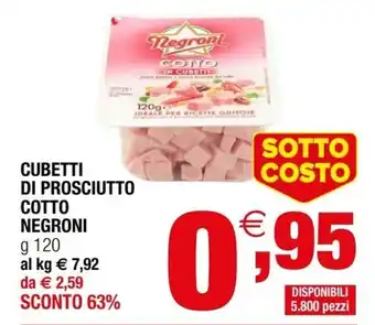 Iperal Negroni Cubetti di Prosciutto Cotto 120g offerta
