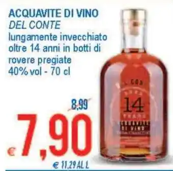 MD Discount Del Conte Acquavite di Vino 70cl offerta