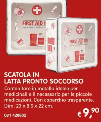 Scatola in Latta Pronto Soccorso 23 x 8,5 x 22 cm
