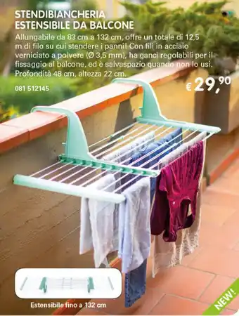 Stendibiancheria Estensibile da Balcone