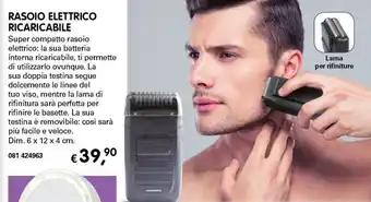 Dmail Rasoio Elettrico Ricaricabile 6 x 12 x 4 cm offerta
