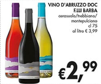 Coal Vino D'Abruzzo Doc F.lli Barba offerta