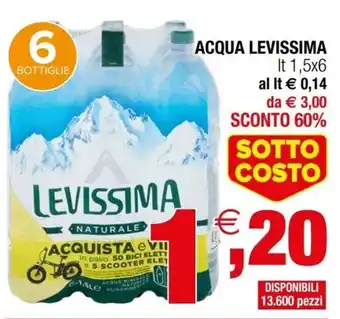 Iperal Levissima Acqua lt 1,5x6 offerta
