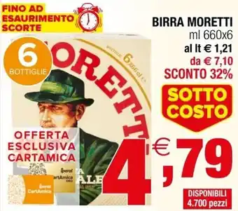 Iperal Moretti Birra ml 660x6 offerta
