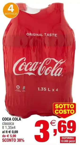 Iperal Coca Cola classica lt 1,35x4 offerta