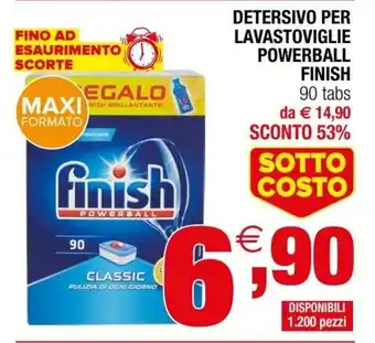 Iperal Finish Detersivo per Lavastoviglie Powerball 90 tabs offerta