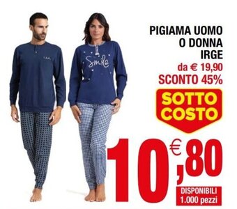 Iperal Pigiama Uomo o Donna Irge offerta