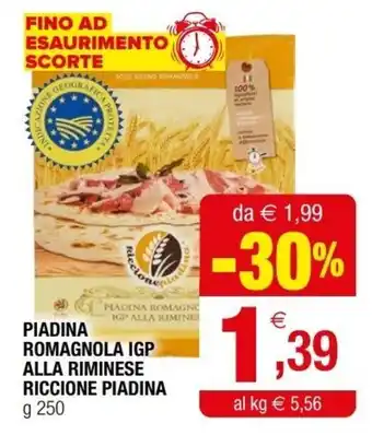 Iperal Piadina Romagnola IGP Alla Riminese Riccione Piadina g 250 offerta