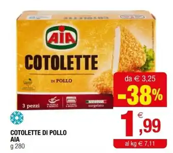 Iperal AIA Cotolette Di Pollo g 280 offerta