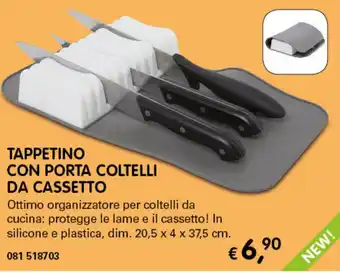Tappetino con Porta Coltelli da Cassetto 20,5 x 4 x 37,5 cm
