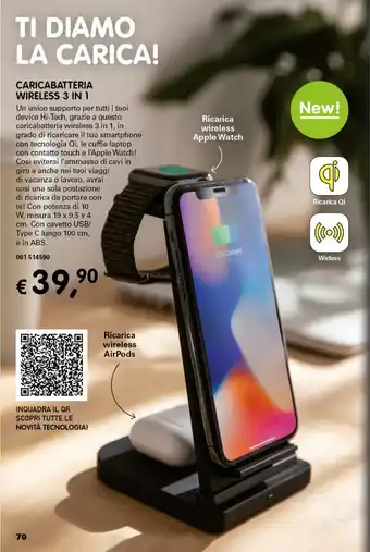 Dmail Caricabatteria Wireless 3 in 1 offerta