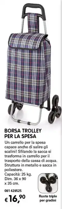 Borsa Trolley Per La Spesa 36 x 90 x 35 cm